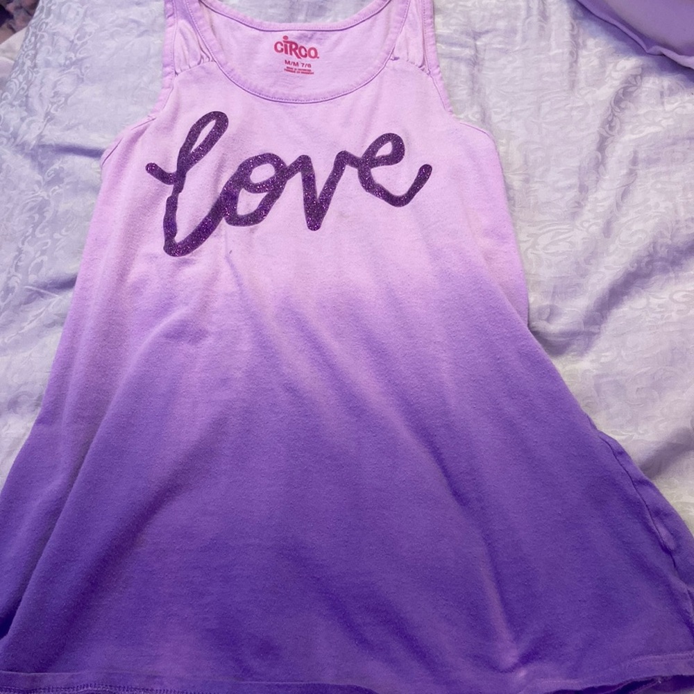 circo size 7/8 purple love tank top